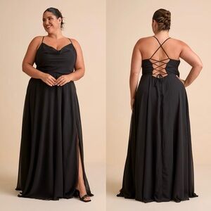 Lulus Romantically Speaking Black Cowl Lace-Up Maxi Dress | XL